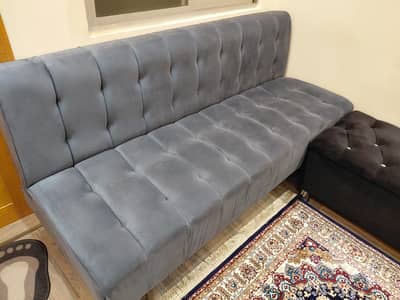 One Sofa cum bed and Ottoman box sofa