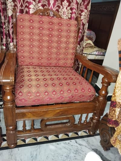 wood 5 seater sofa