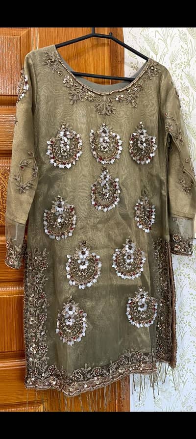 ARWIA'S Designer Formal Wedding Guest Dress - Small - Mouse Brown