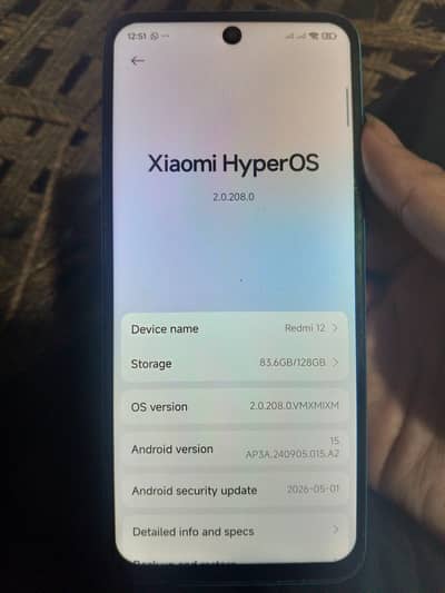 Redmi 12 Mobile Ram (8+4) Memory (128) Exchange Possible