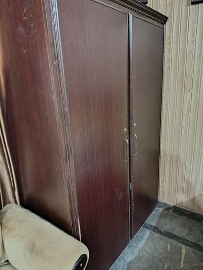 triple door solid wooden cupboard