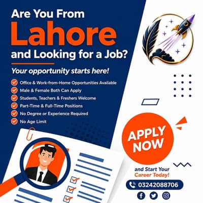 Urgent hiring 20 males and females for our office and online work rk