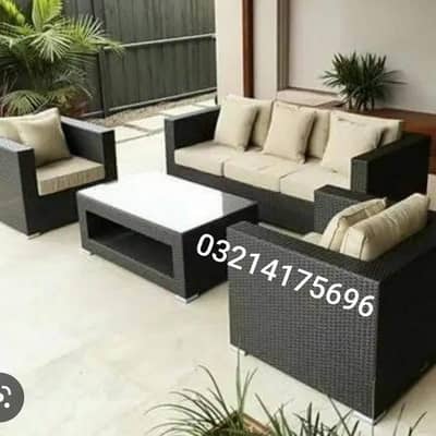 OUTDOOR GARDEN RATTAN UPVC FURNITURE SOFA SET CHAIRS TABLE UMBRELLA