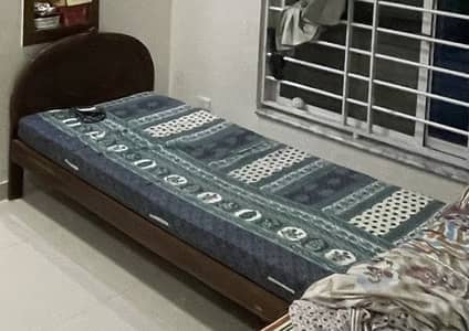 2 wooden single bed for sale
