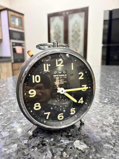 Wehrle 3-in-1 Vintage West German Alarm Clock with Original Box