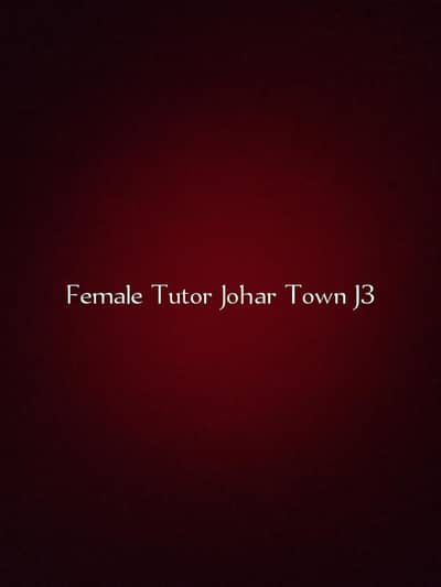 English Female tutor