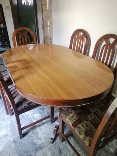 Large Dinning Table 6 Chair