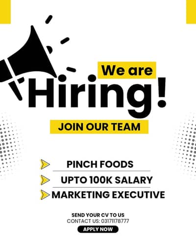 Hiring marketing officers for food company
