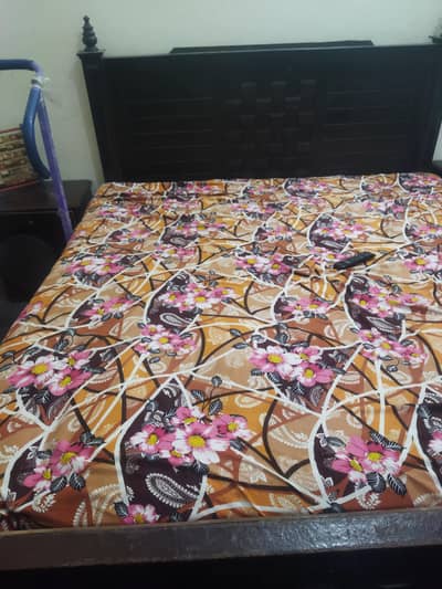 King size bed with drawers and dressing table with mirror