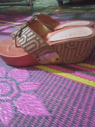 peach fancy jm slippers size 7