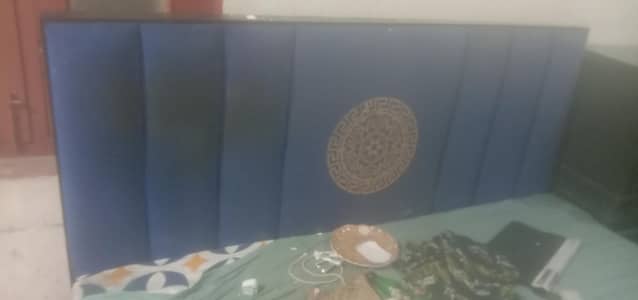 Beautiful Bed in Blue Combination with Singar set