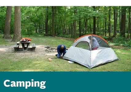 tent camping outside door for two person