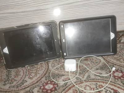 2 Apple iPads (8th generation) with charger and case