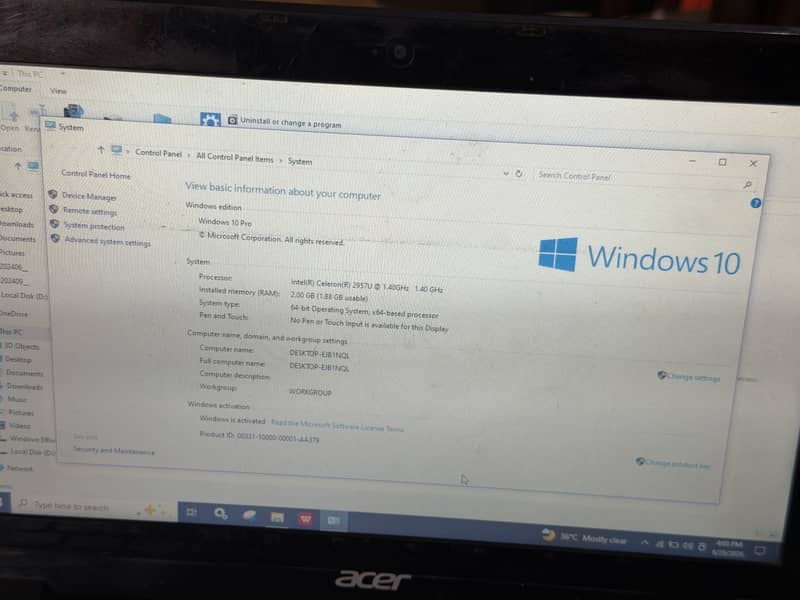 Acer Chrome book 1