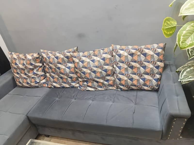 L Shape Sofa Set & Center Table 1