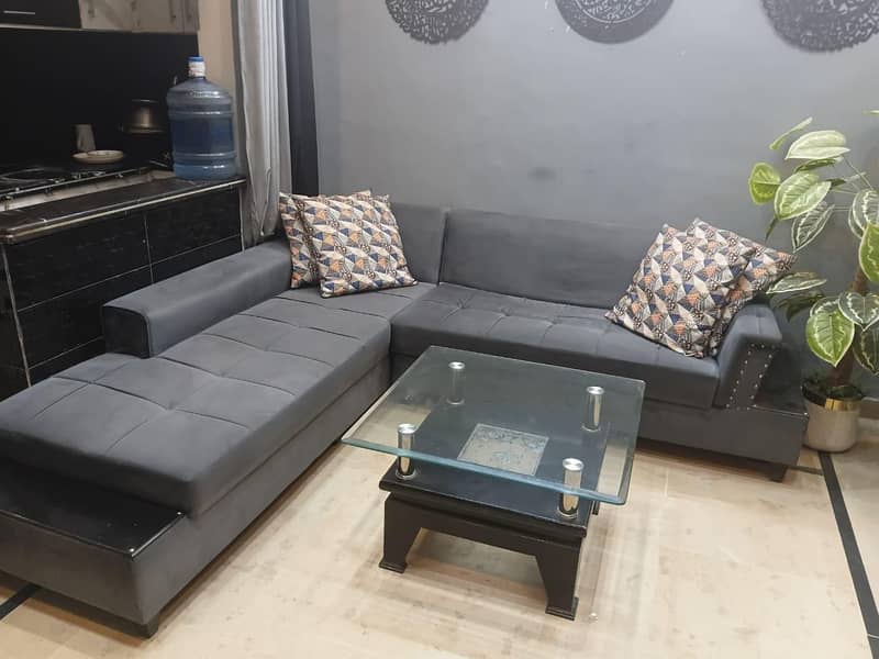 L Shape Sofa Set & Center Table 2