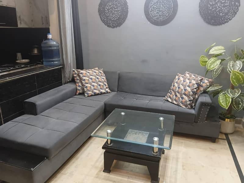 L Shape Sofa Set & Center Table 4