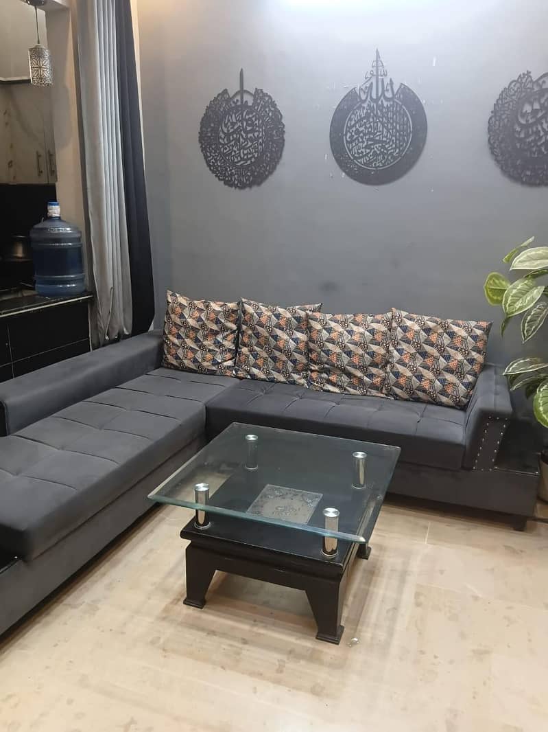 L Shape Sofa Set & Center Table 6