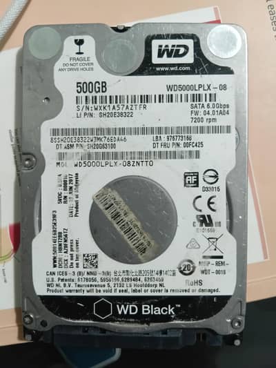 500 GB HDD for LAPTOP internal device health is 98%