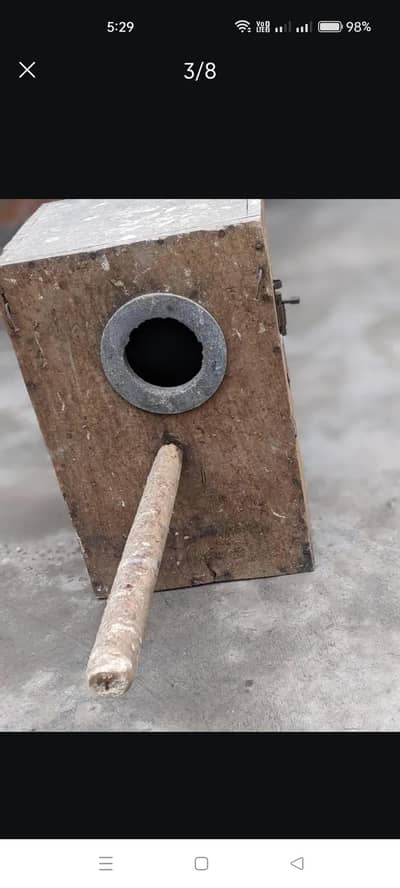 Two birds cage and one ring Nik wood box