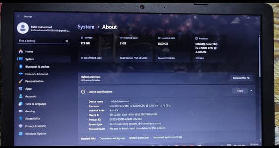 HP laptop 15 i5 8th Generation 8gb 128ssd with 2gb Graphic card