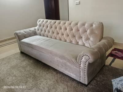 Luxury Chesterfield Velvet 5-Seater Sofa Set for Sale
