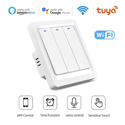 WiFi Smart Light Switch 3-Gang - Alexa & Google Home Compatible