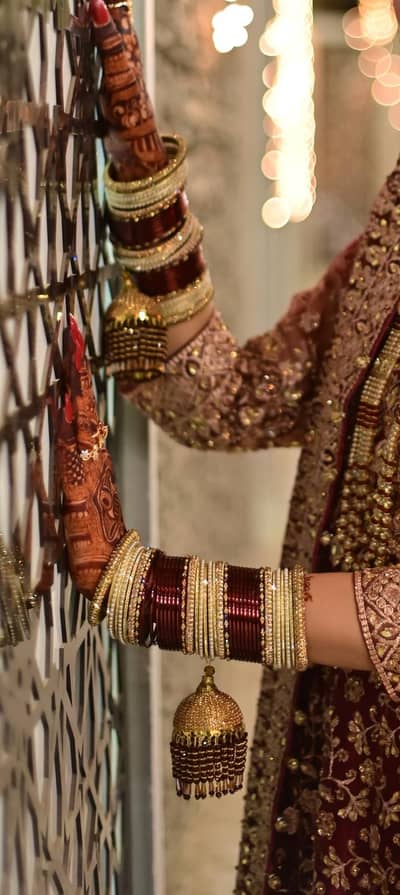 Wedding lehenga with accessories