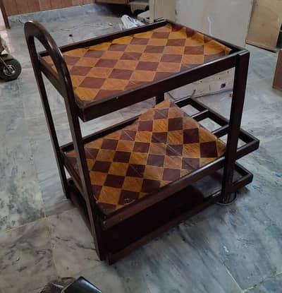 Premium Wooden Tea Trolley imported troley trolly