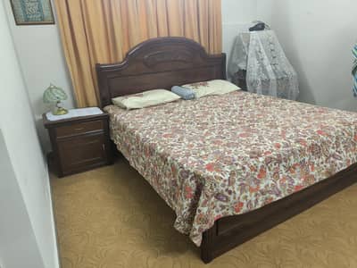 King size bed set with side tables for sale