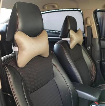 Premium Neck Pillow for Car Seat - Black Memory Foam Support