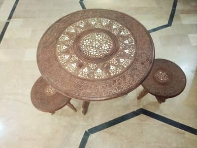 Premium Wooden Furniture & Decor Set - Table Set, Rehal & Jewelry Boxe