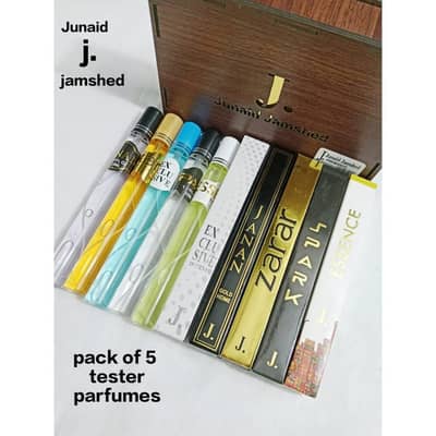 Junaid J. Jamshed 5 Pcs Wooden Perfume Set