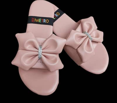 Women's Pink PU Leather Bow Flat Shoes