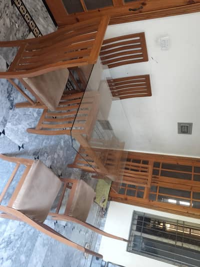 six seater dining table with chairs