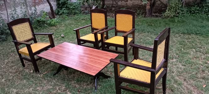 Pure Wood Chairs and Table