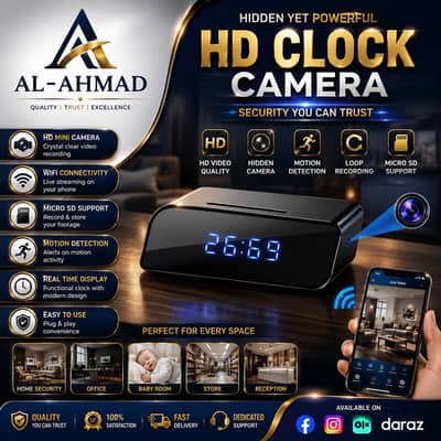 Camera T3 Wifi Table Clock Hd 1080p