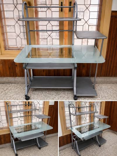 glass computer table
