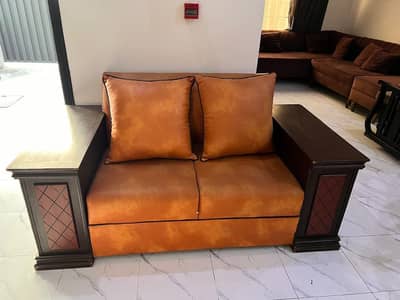 Orange Brown sofa set for sale