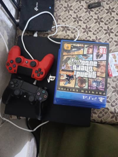 ps4 pro with games  with two controller