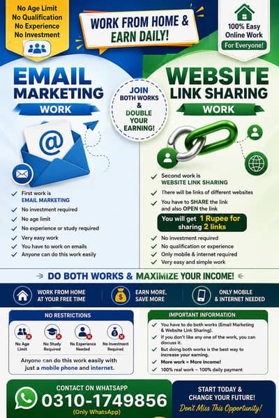 Email Work & Link Sharing Job | No Investment | No Skills Required