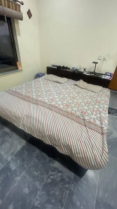 Pair of Dark Brown Single Beds ( Without Mattress )