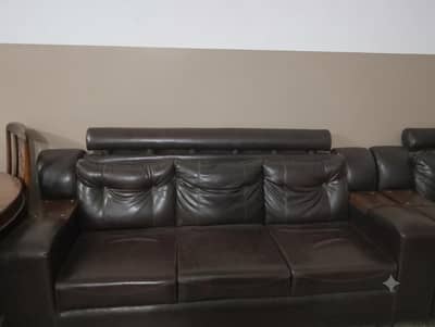 Leather sofa set