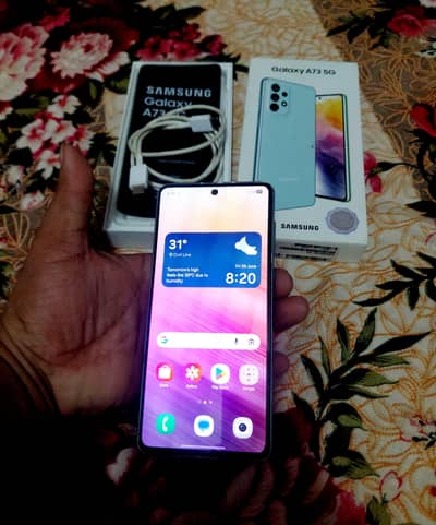 Samsung Mobile A73 5G 8 256 with Complete Box