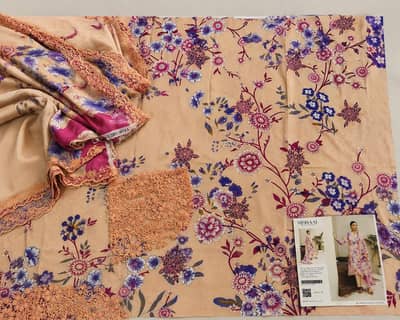 gulljee mishaal 3 PC UN-STITCHED (SHIRT TROUSER & DUPPATA)