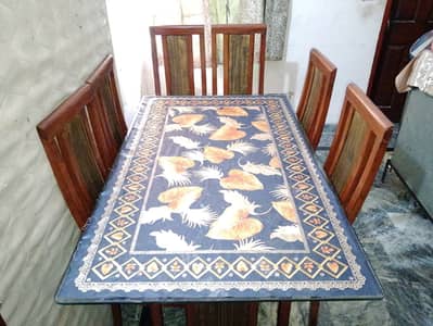 6 Seater Luxury Dinning Table Double Glass for sale