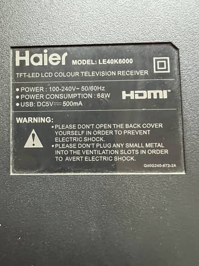 Haier LE40K6000 40 inch TV