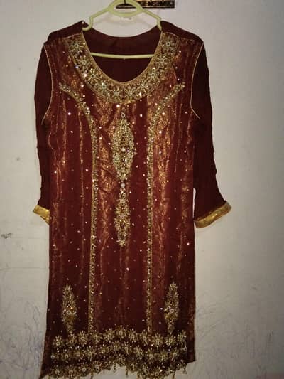 Beautiful Maroon Embroidered dress