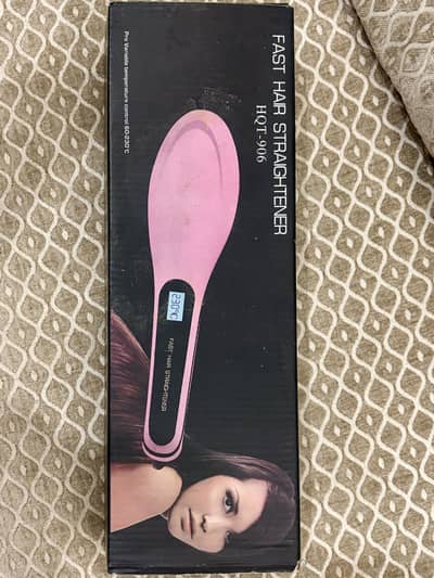 HQT-906 Hair Straightener Brush – Pink (Brand New)
