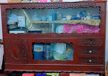 Showcase in good condition. made with pure wood.